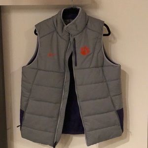 Clemson Men’s Nike Gray Full-Zip Vest - Large